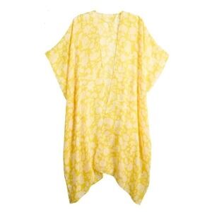 Lauren Conrad Duster Ruana O/S Kimono Floral Indie‎ Boho Peasant Beachy Yellow